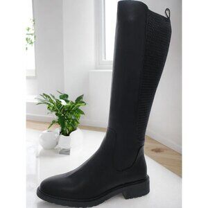 Kenneth Cole Reaction Lionel Womens Black Faux Leather Tall Knee High Boots NIB